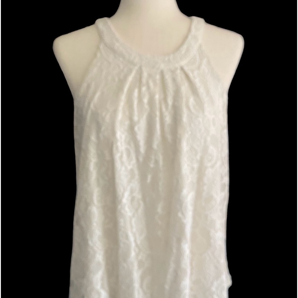 CABLE & GAUGE-CREAM COLOR LACE TOP-SIZE LARGE